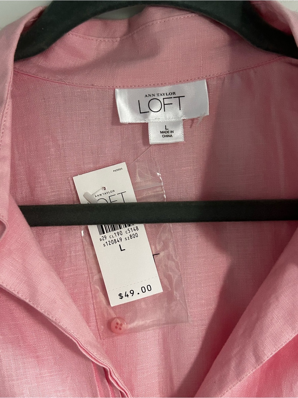 MAKE OFFER - Ann Taylor LOFT Soft Pink Collared Pintuck Peasant Top - Picture 2 of 3